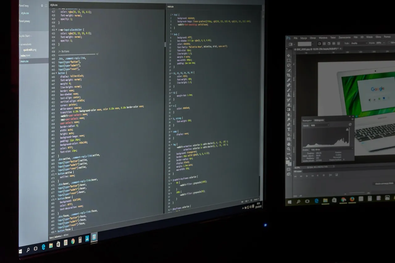 Python code on a dark screen alongside a security dashboard showing network traffic analysis